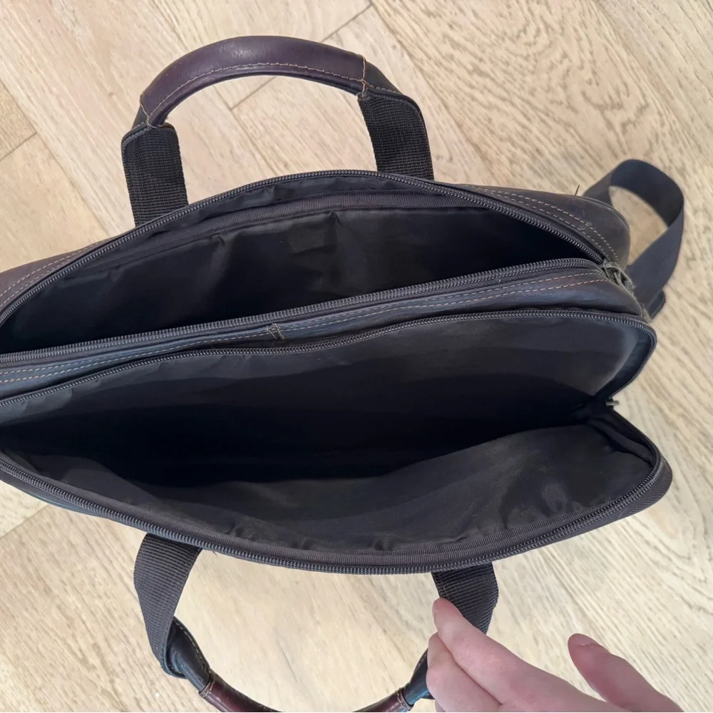 Men's Dark Brown Leather Briefcase/ Laptop Bag